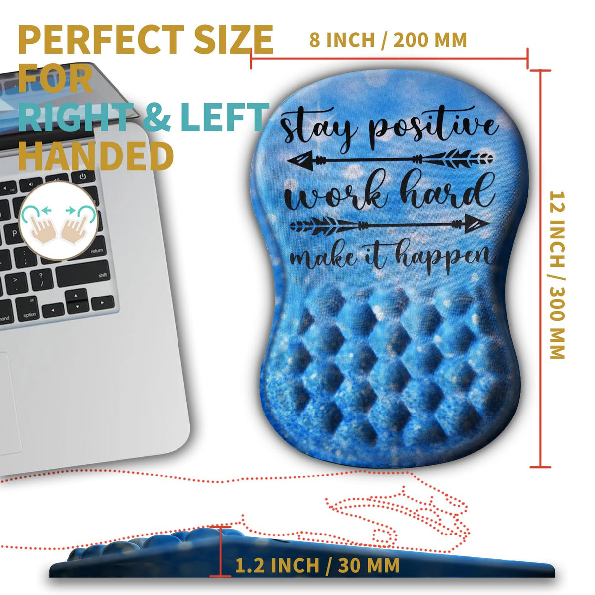 Hokafenle Ergonomic Mouse Pad Wrist Support with Massage Design, Wrist Rest Pain Relief Mousepad