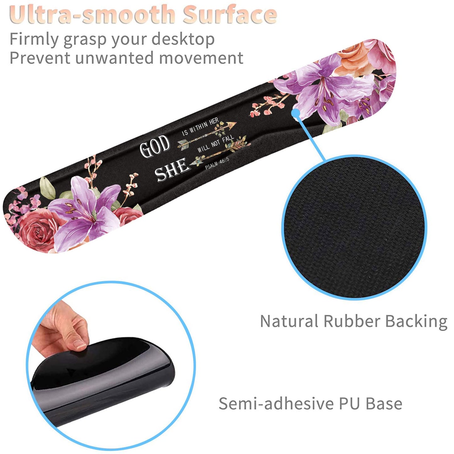Keyboard Wrist Rest and Mouse Pad Wrist Support Set with Coasters,Ergonomic Gaming Mousepad for
