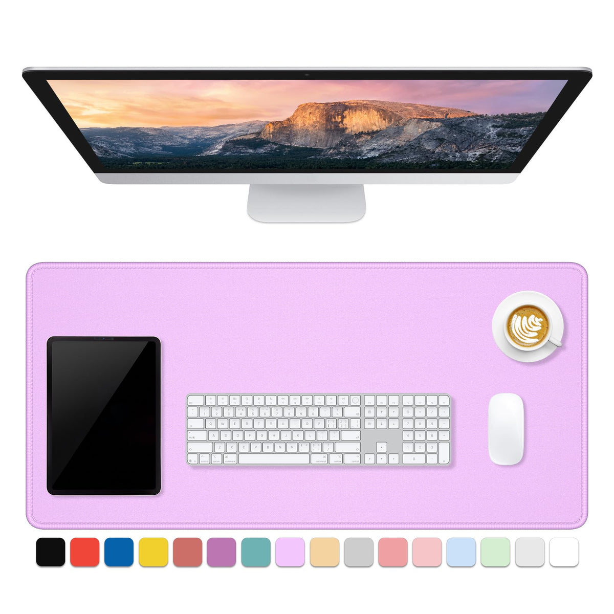 Dapesuom Large Gaming Mouse Pad, Extended Mouse Mat with Stitched Edges, Full Size Keyboard Pad