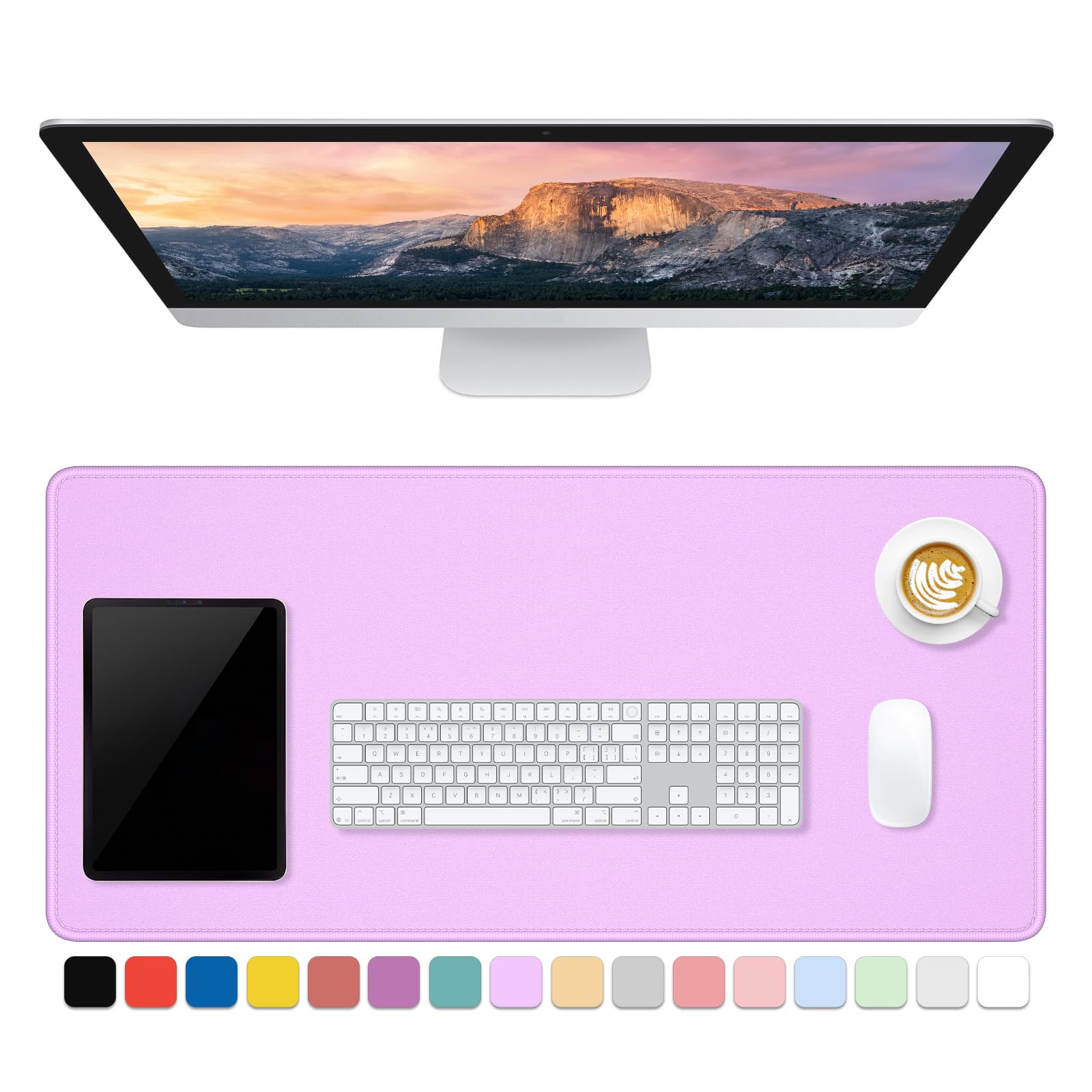 Dapesuom Large Gaming Mouse Pad, Extended Mouse Mat with Stitched Edges, Full Size Keyboard Pad