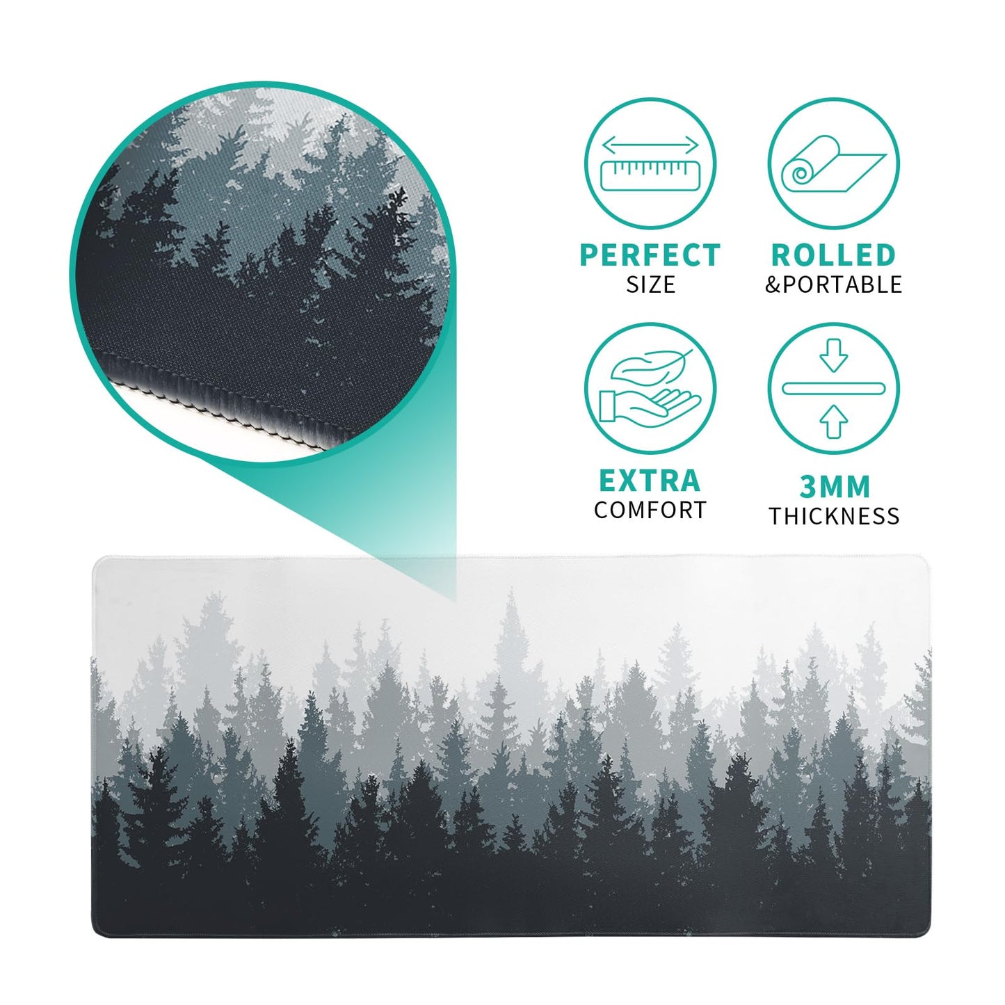 Desk Mat,Large Mouse Pad 31.5x11.8 Inch XL Extended Gaming Mouse Pad Mat with Non-Slip Base
