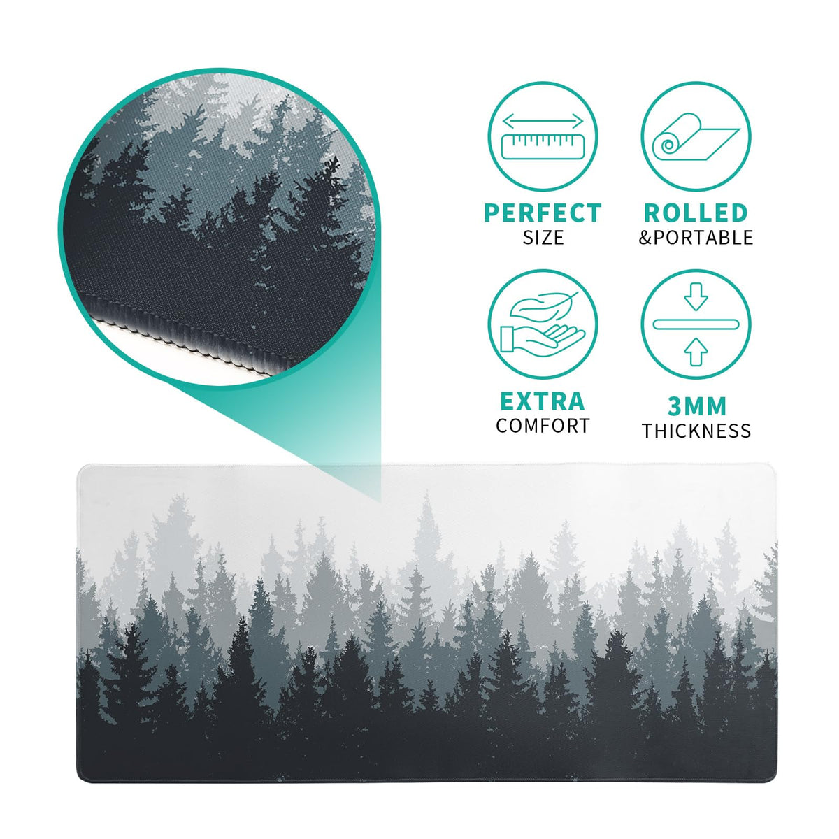 Desk Mat,Large Mouse Pad 31.5x11.8 Inch XL Extended Gaming Mouse Pad Mat with Non-Slip Base