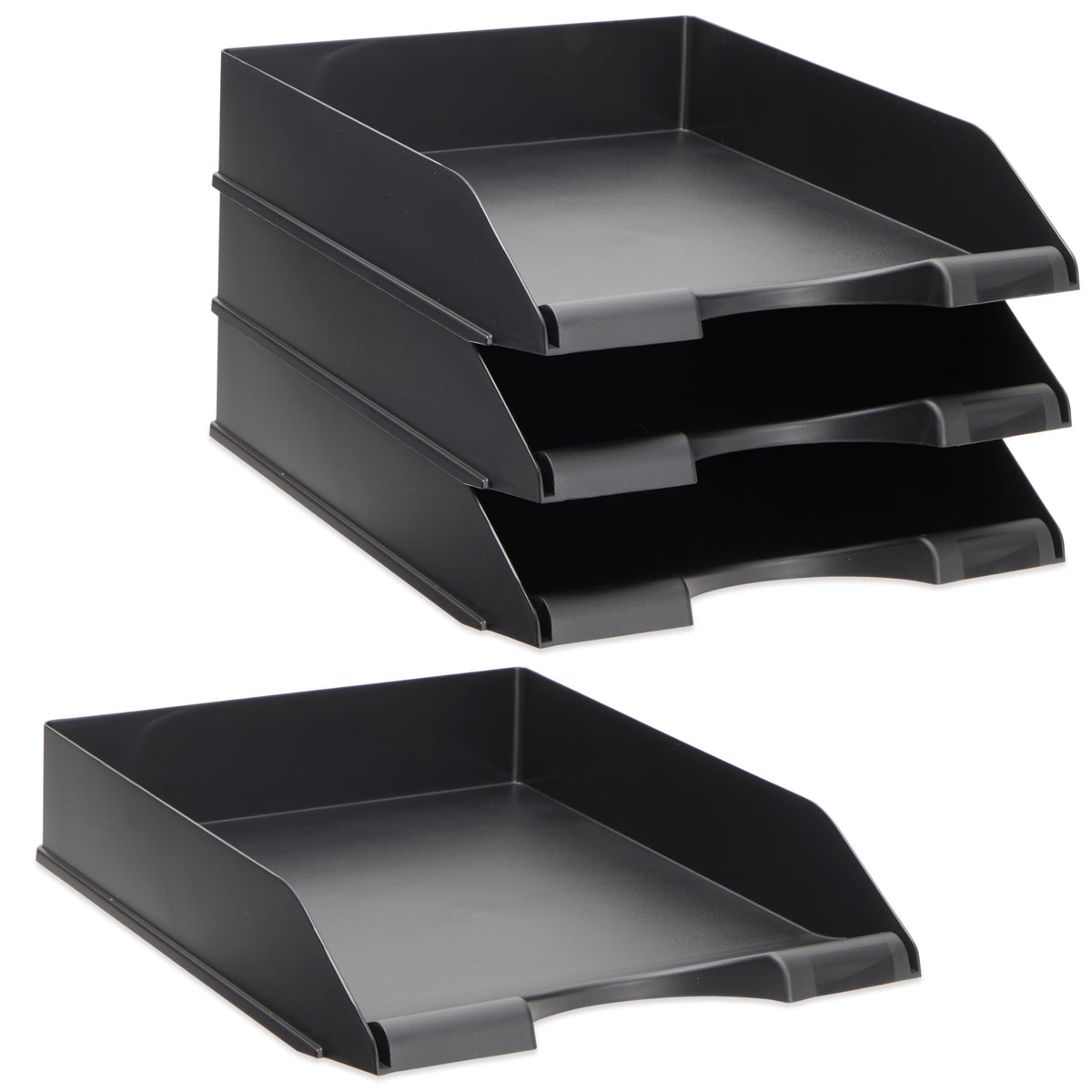 Stockroom Plus Letter Tray - Stackable Desk Organizer Trays - Desktop File Organizer - Mail &