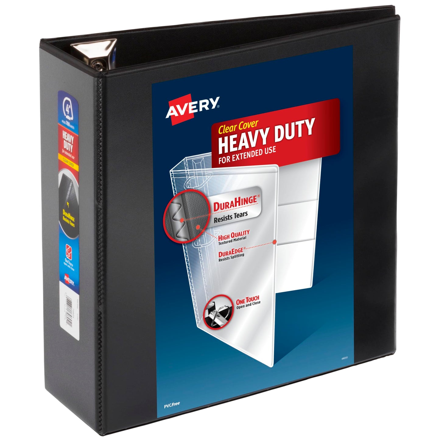 Avery® Heavy-Duty 3 Ring Binder, 4" EZD® Rings, 1 Black Binder