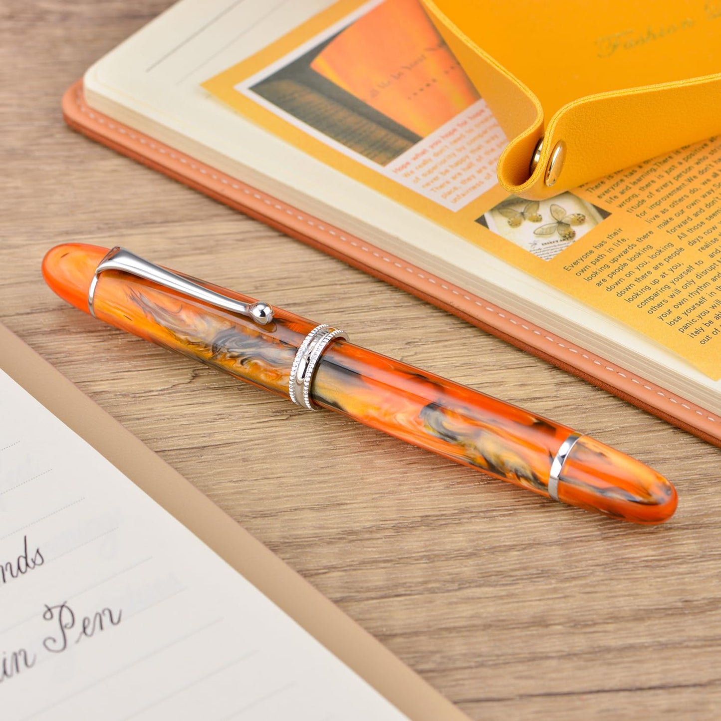 Asvine V800 Fountain Pen – Vacuum Filling System with Large Ink Capacity – Smooth Number 8 Fine Nib