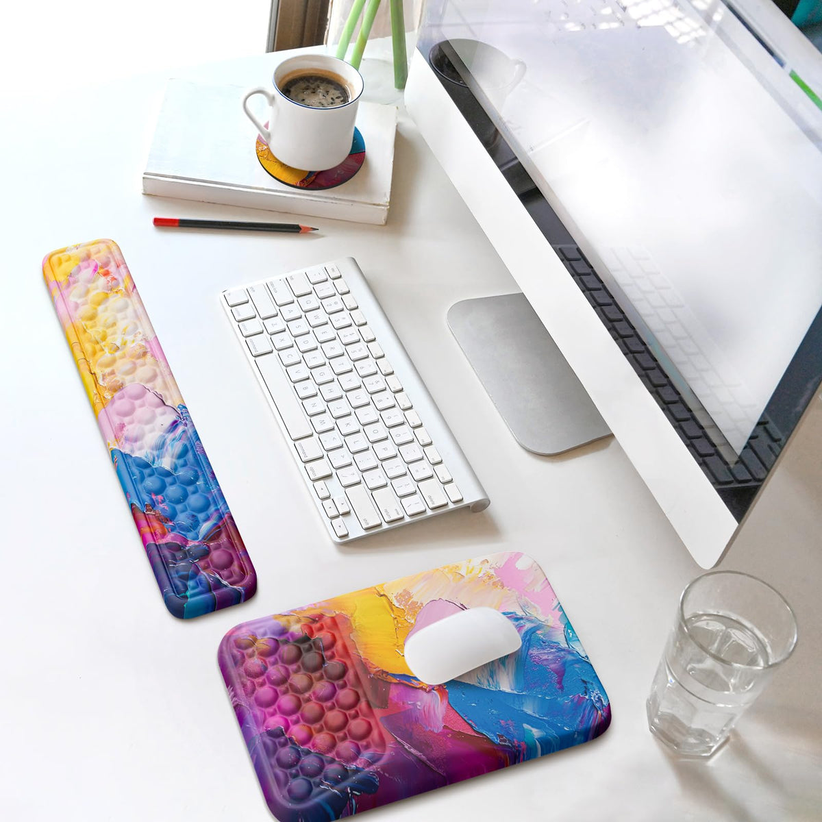 Ospelelf Ergonomic Wrist Rest for Computer Keyboard Pad, Large Arm Rest Wrist Support for Mouse