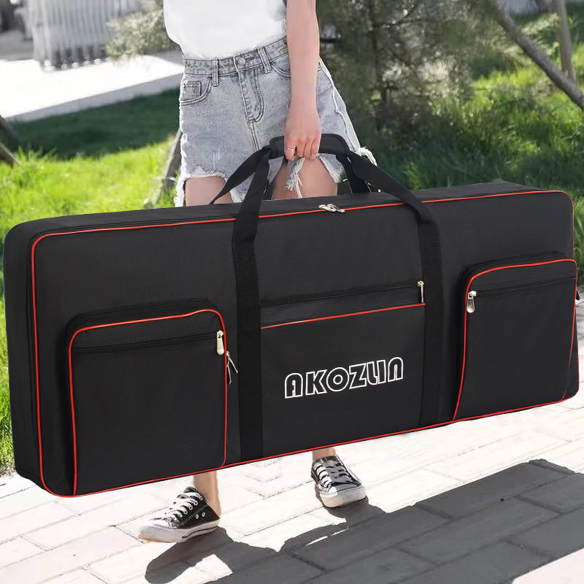 AKOZLIN 76 Key Keyboard Case, Soft Padded Keyboard Gig Bag, Piano Bag