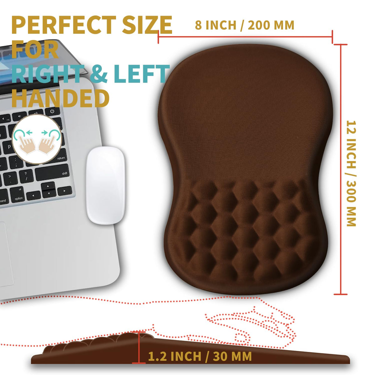 Hokafenle Ergonomic Mouse Pad Wrist Support with Massage Design, Wrist Rest Pain Relief Mousepad