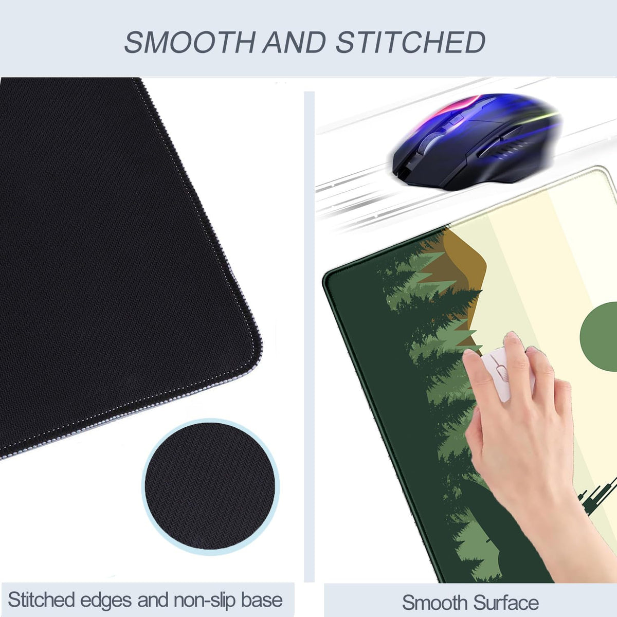 Nasdalgias Spaceship XXL Large Gaming Mouse Pad Desk Mat Pad Non-Slip Rubber Base Desk Matt for