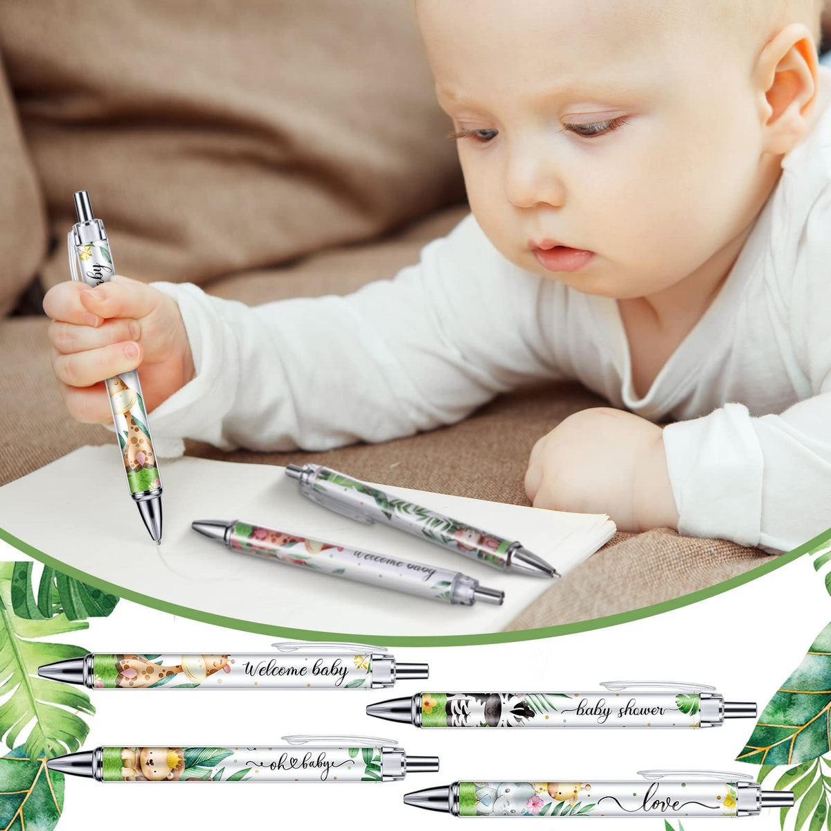 Chuangdi 48 Pcs Baby Shower Pens, Bulk Party Favors for Guests, Retractable Ballpoint Pens Black