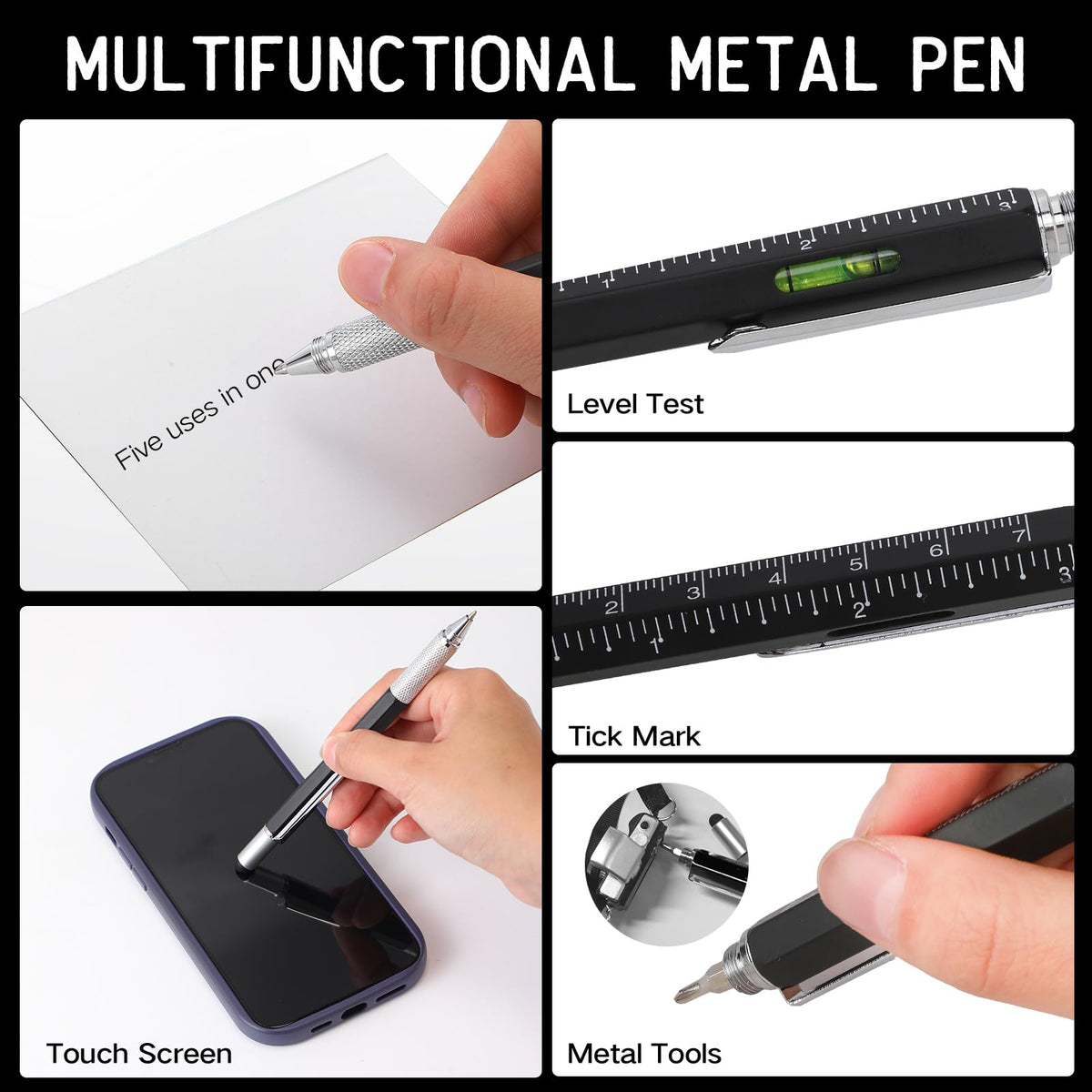Teling 4 Pcs Thank You Gift for Men Tumbler Pen Keychain Set,Black