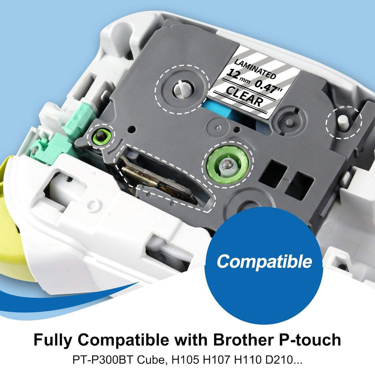 COLORTY Replace for Brother P-Touch Label Maker Tape TZe 12mm 0.47 Clear