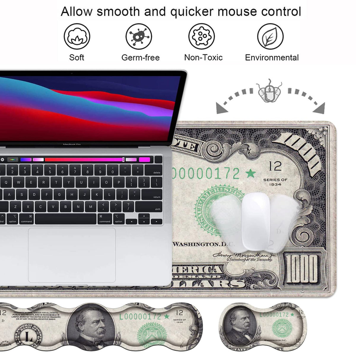 Ergonomic Keyboard Wrist Rest and Mouse Pad Wrist Rest Set, Large XXL Gaming Mousepad 31.5"x 11.8"