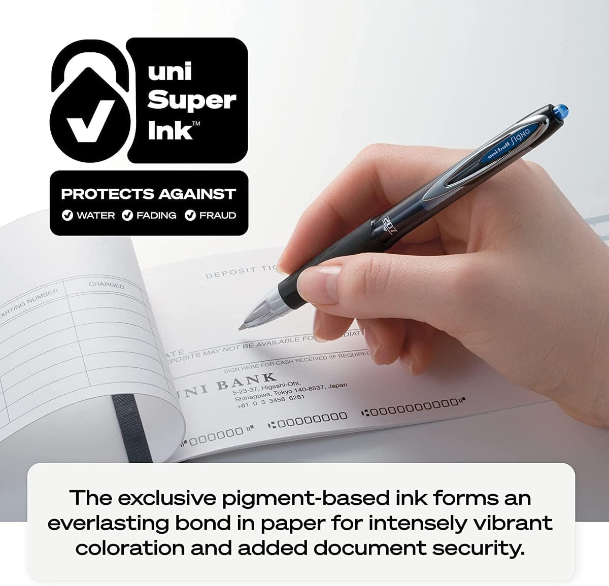 Uni-Ball Signo 207 Retractable Gel Pens, Micro Point, 0.5mm, Black & Blue Ink, 12 Pack (6 Black, 6