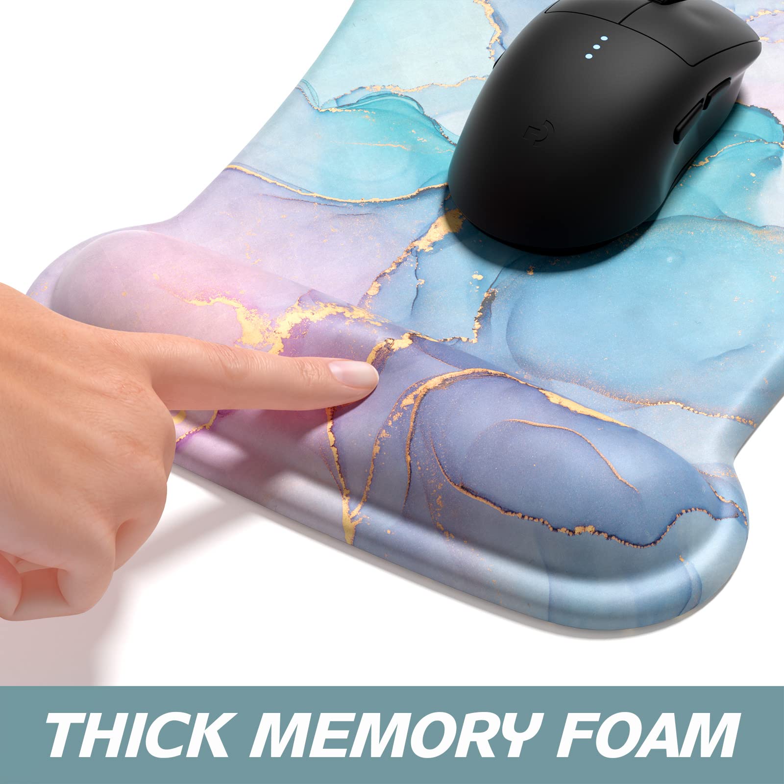 ITNRSIIET Mouse Pad Wrist Support Keyboard Wrist Rest Pad Ergonomic Mousepad Non-Slip Memory Foam