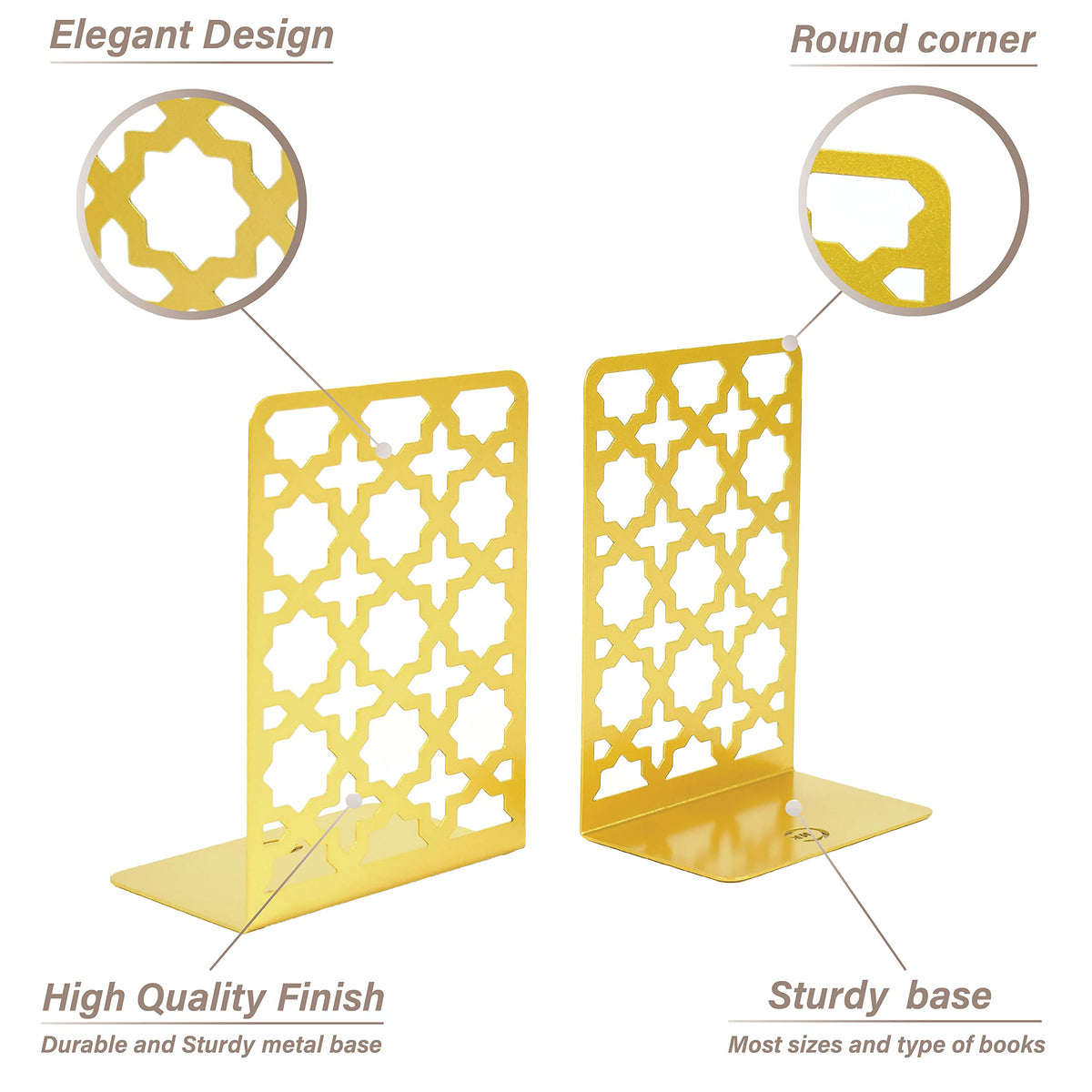 CNK Book Ends Bookends for Decorative Books Holder Bookend Shelves End Hold Heavy Duty Holders