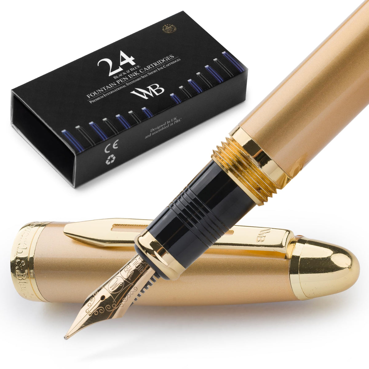 Wordsworth & Black Majesti Luxury Fountain Pen Set for Writing, Medium Nib