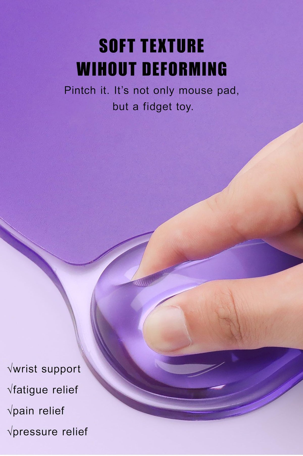 Aszqvd Mouse Pad with Wrist Rest, Soft Cloud Gel Keyboard Mouse Pad Set with Hand Wrist Support