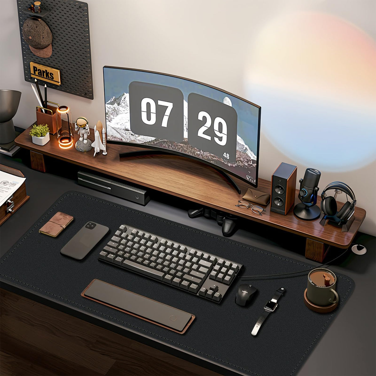 Dual-Sided Desk Mat, Large Desk Pad, Waterproof Smooth PU Leather Desk Blotter Protector Mouse Pad
