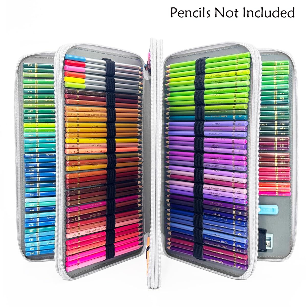YOUNGCOL 300-Capacity Colored Pencil Case Pen Organizer(Gray)