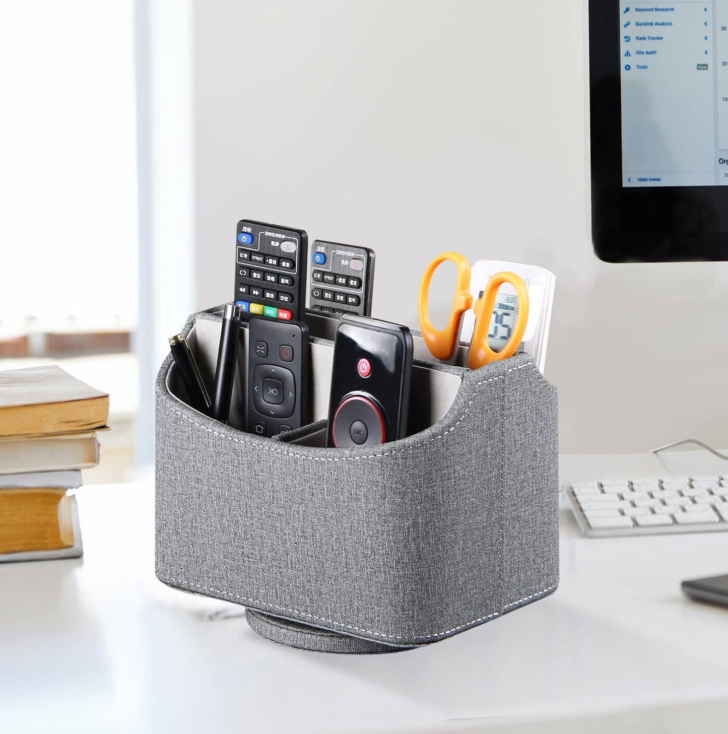 360° Swivel Remote Control Holder,TV Remote Caddy for Nightstand Table