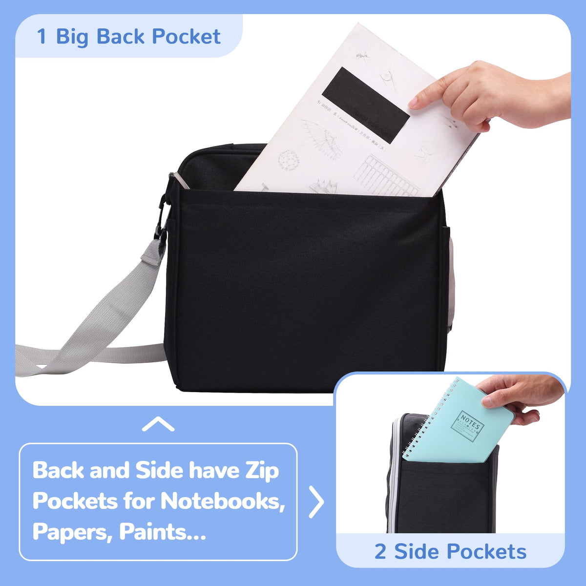 Togood Marker Organizer Bag - Large Storage Crossbody Tote for Marker Pens 130PCS+, Portable Art
