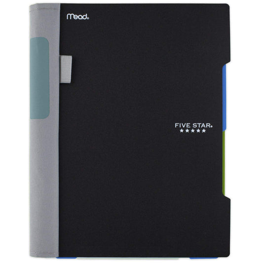 Five Star Advance Spiral Notebook, 2 Subject, College Ruled Paper, 100 Sheets, 9-1/2" x 6", Black