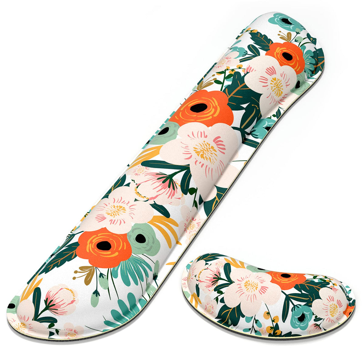 Dapesuom Enlarge Keyboard Wrist Rest, Memory Foam Wrist Cushion for Desk Mats Support, Cute Flower