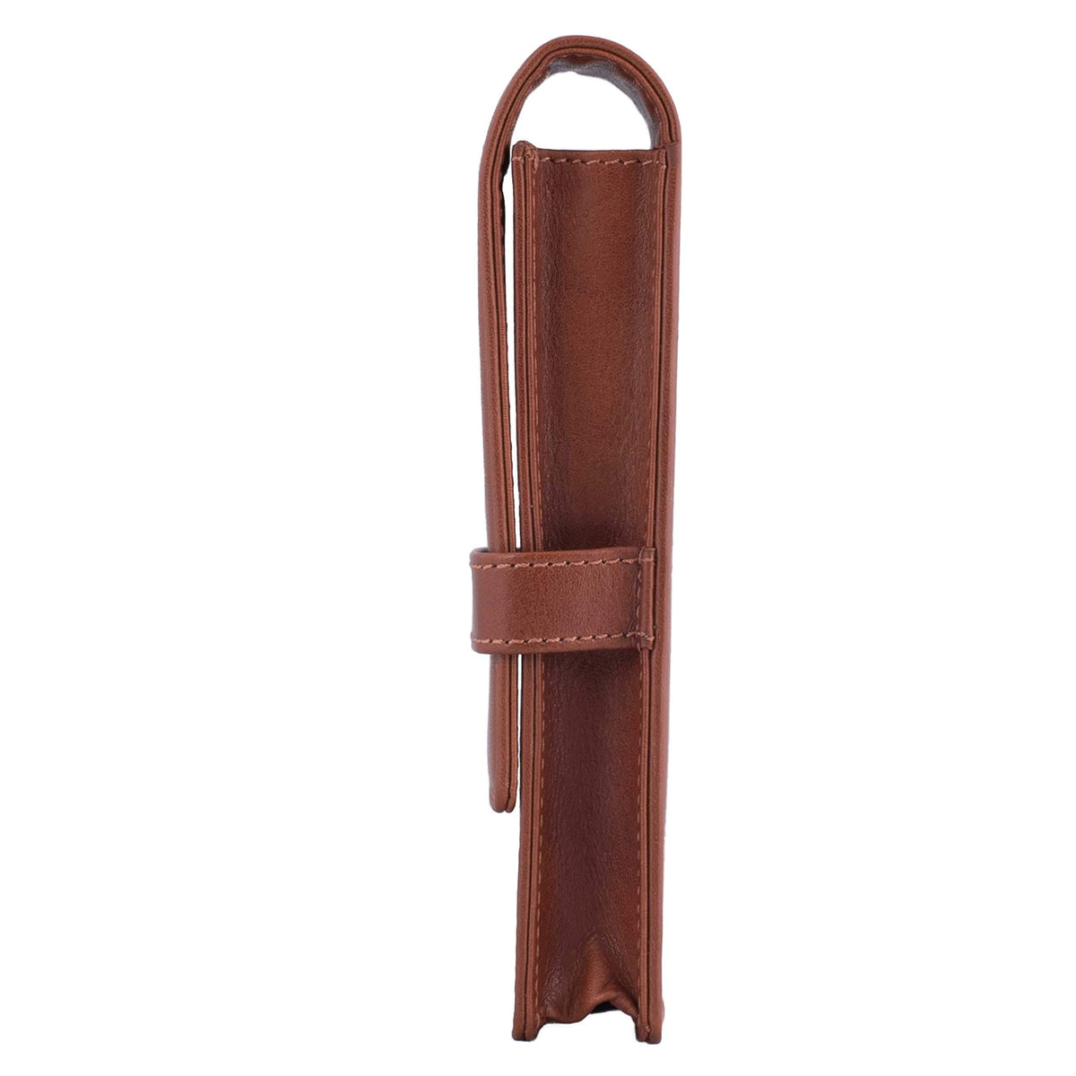 DiLoro Leather Double Pen Case Pencil Pouch Holder for Two Fountain Pens Ballpoint Rollerball and