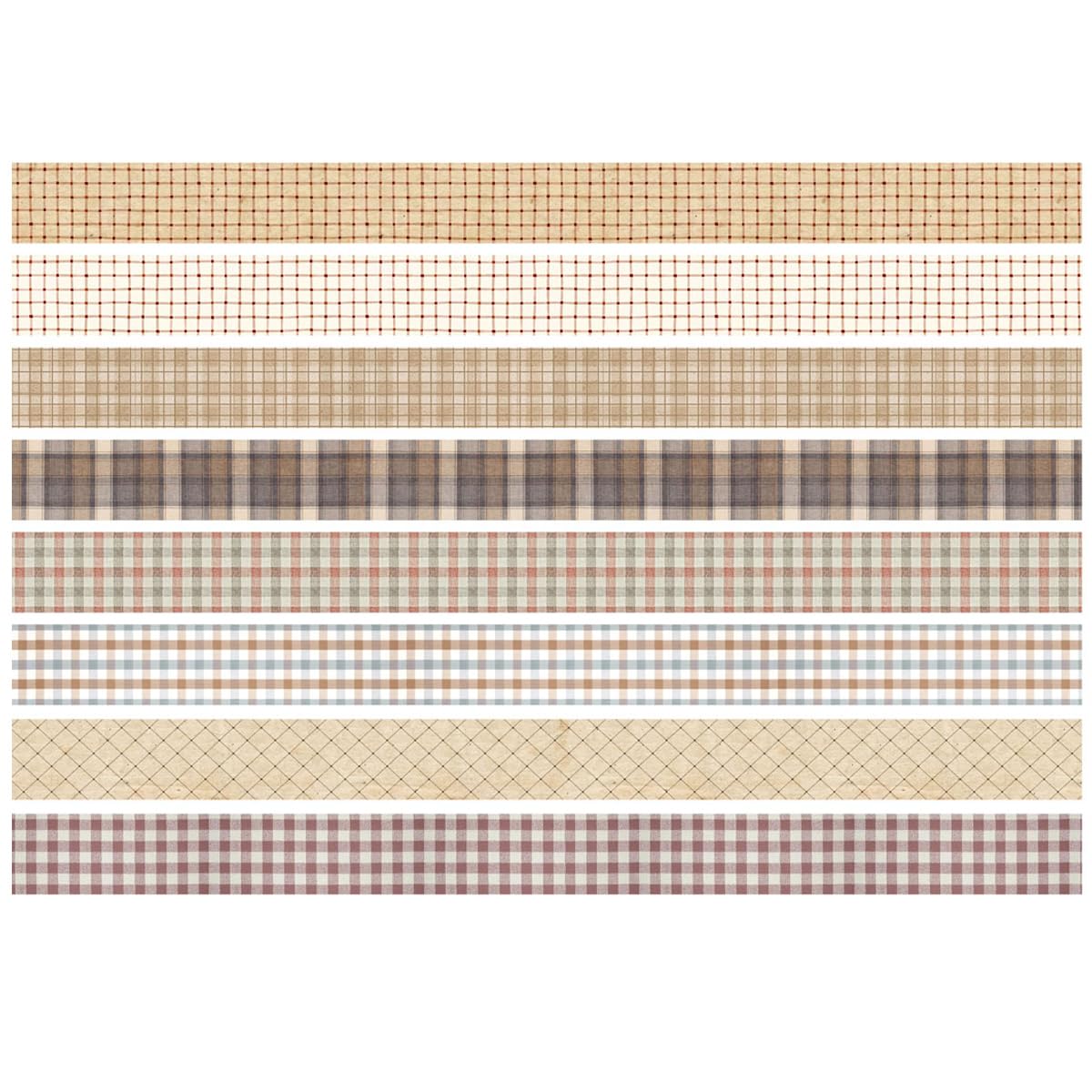 YUBX Vintage Washi Tape Set 8 Rolls Thin Retro Decorative Antique Patterns Masking Tapes for Arts
