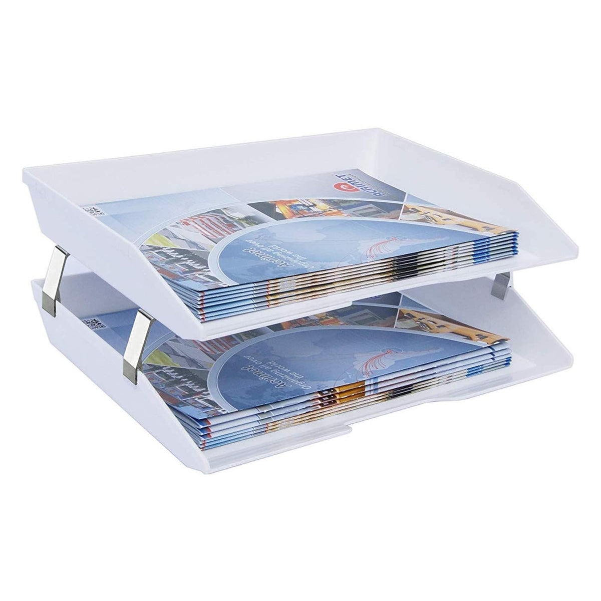 Acrimet Facility 2 Tier Letter Tray, Side Load, Letter Size/A4, Desktop File Organizer, Plastic