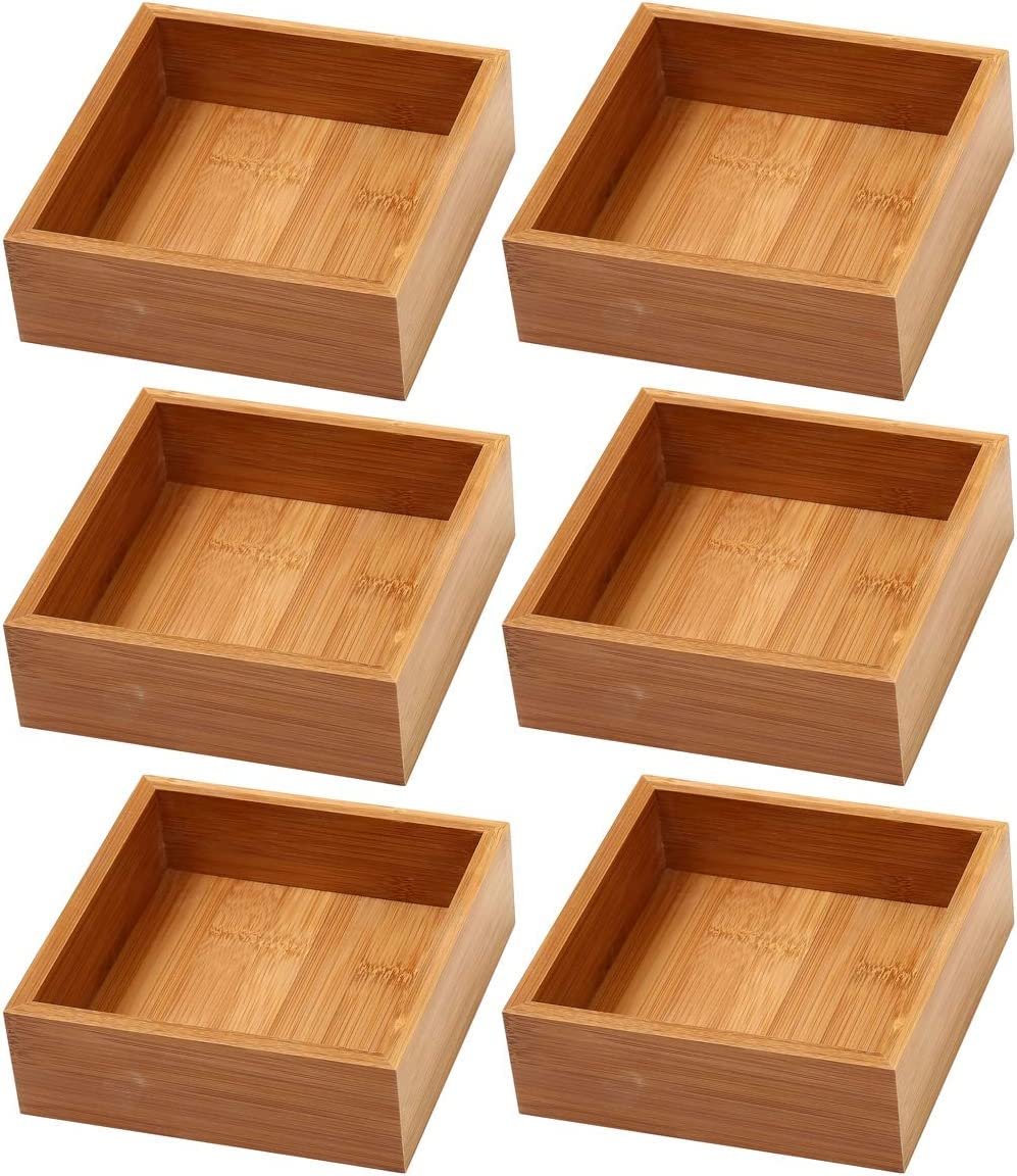 YBM HOME Bamboo Drawer Organizer Storage Box for Kitchen Drawer, Junk Drawer, Office, Bedroom