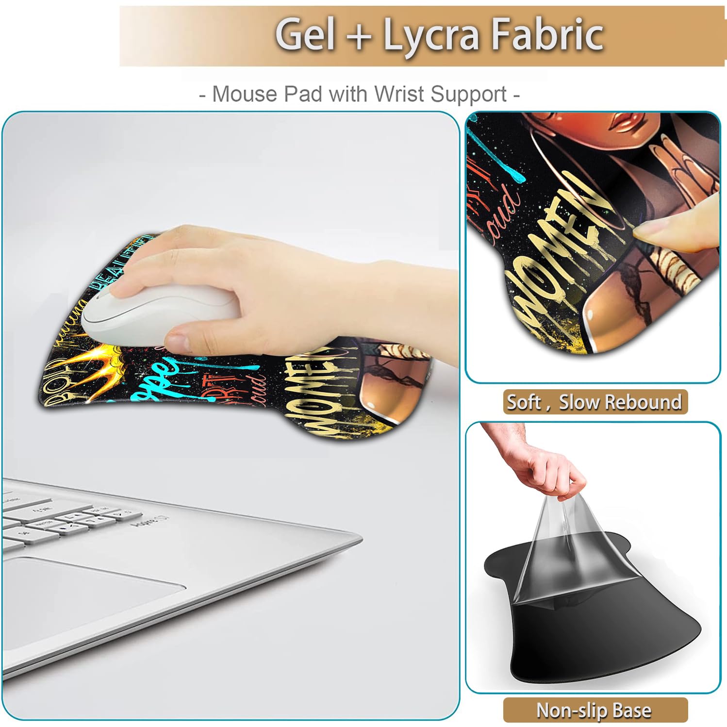 Keyboard Wrist Rest and Mouse Pad Wrist Support Set, Ergonomic Gel Mouse Pad Wrist Rest with
