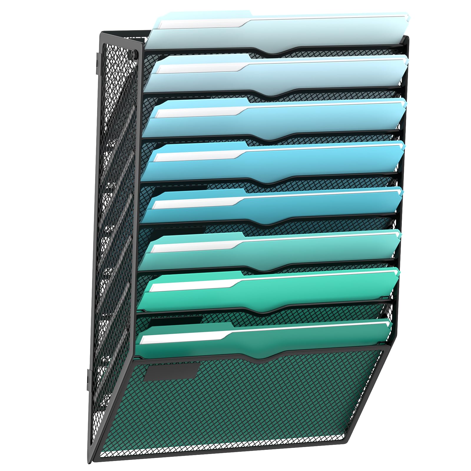 8-Tier Wall File Organizer, Hanging File Holder, Wall Mounted Mail Sorter