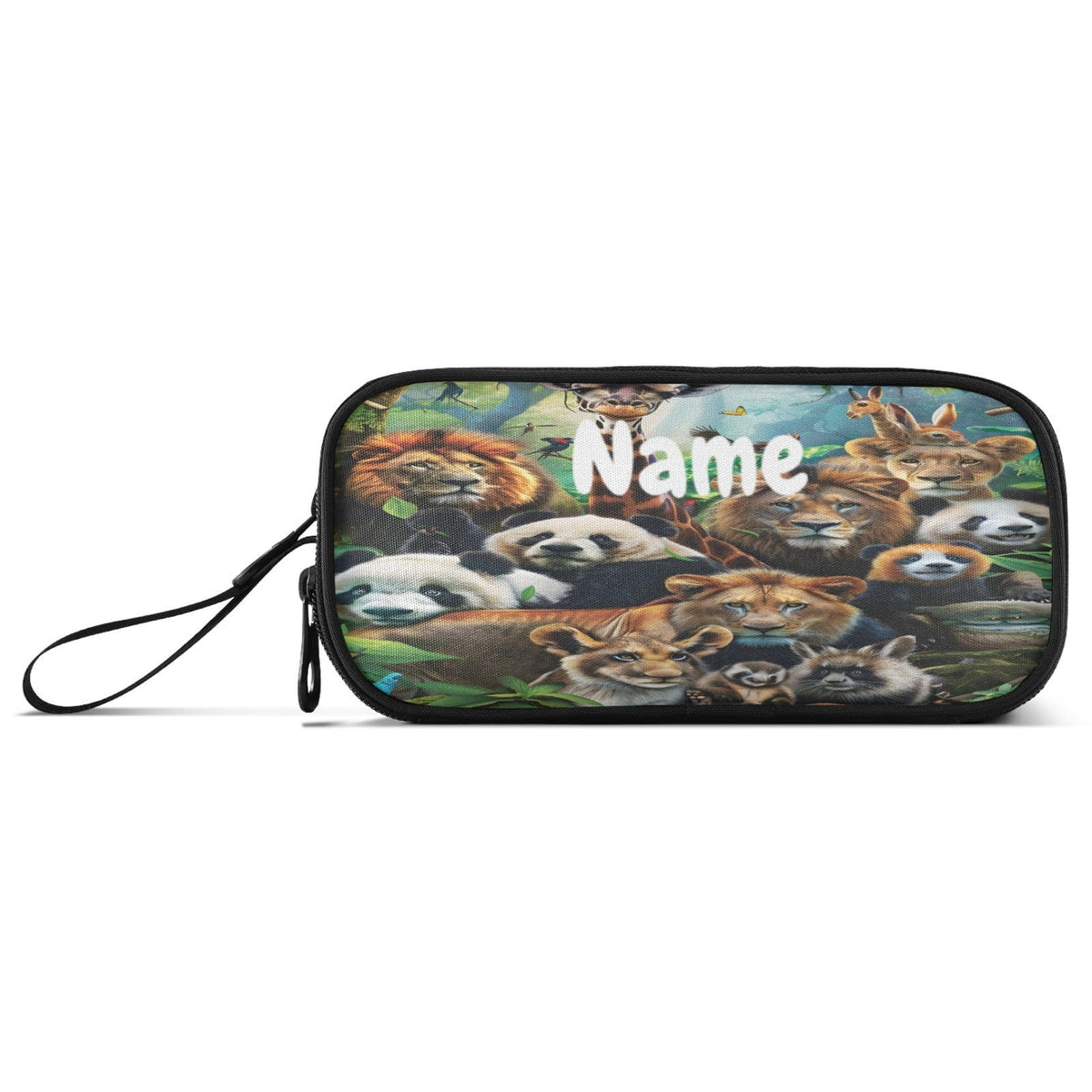 BOENLE Custom Animals Pencil Case Box Boys Girls Personalized Name Large Pencil Pouch Stationery