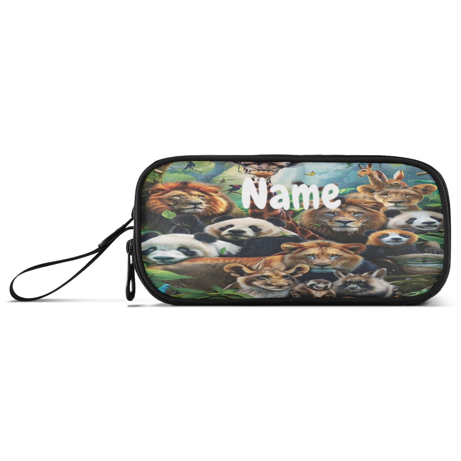 BOENLE Custom Animals Pencil Case Box Boys Girls Personalized Name Large Pencil Pouch Stationery