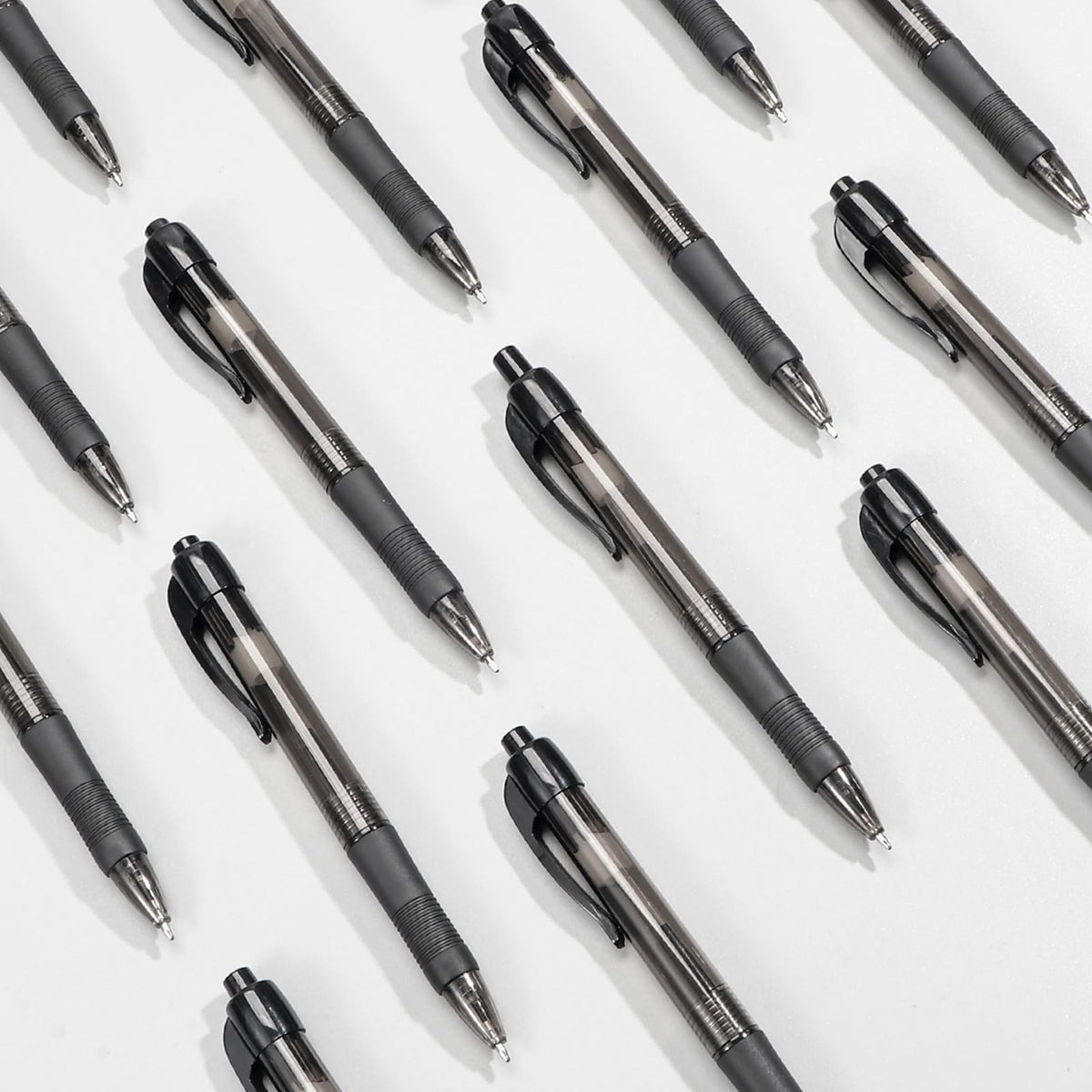 deegtran Pens Bulk, 100 Pack No Bleed Black Ink Click Pens with Soft Grip, Wholesale Retractable