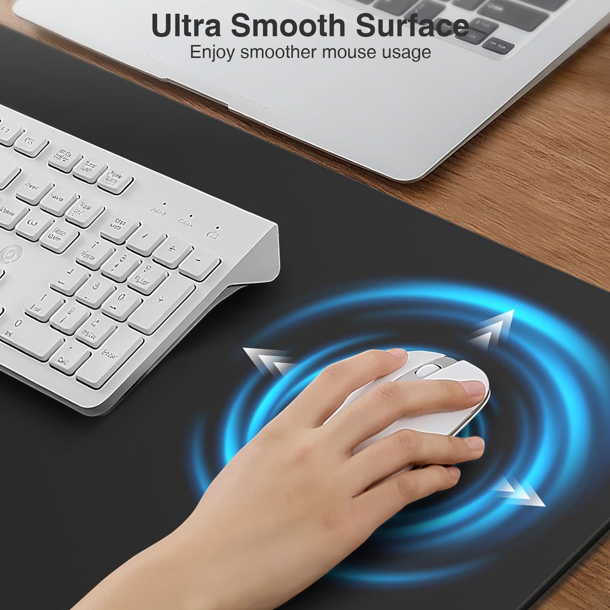 Magnetic Wireless Charging Mouse Pad, 31.5"x15.8" in, Black
