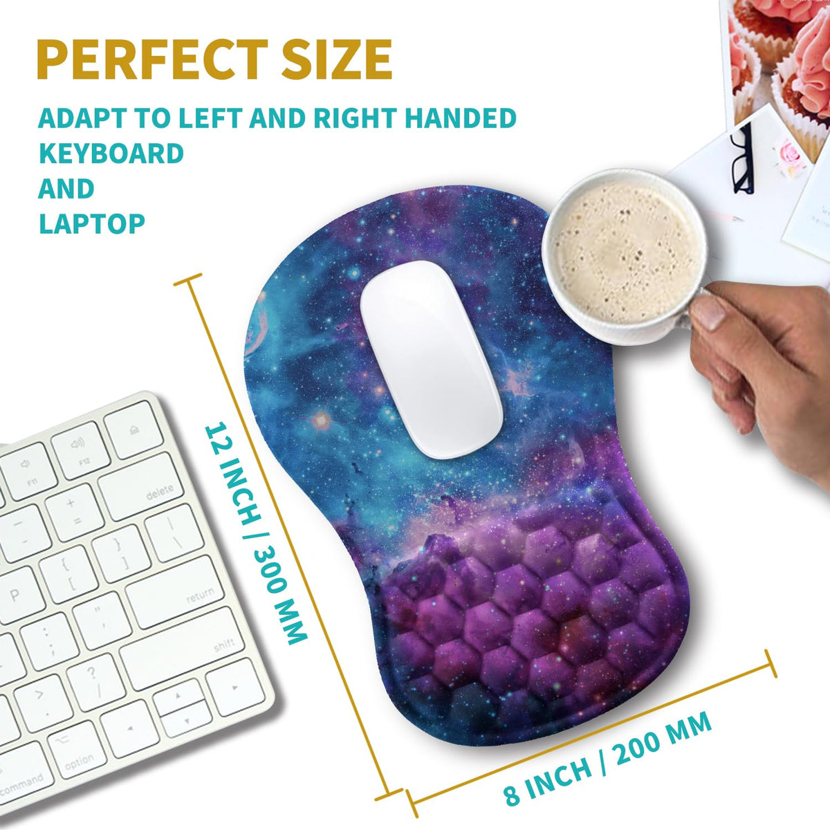 Hokafenle Ergonomic Mouse Pad Wrist Support, Wrist Rest Mousepad for Carpal Tunnel Pain Relief with