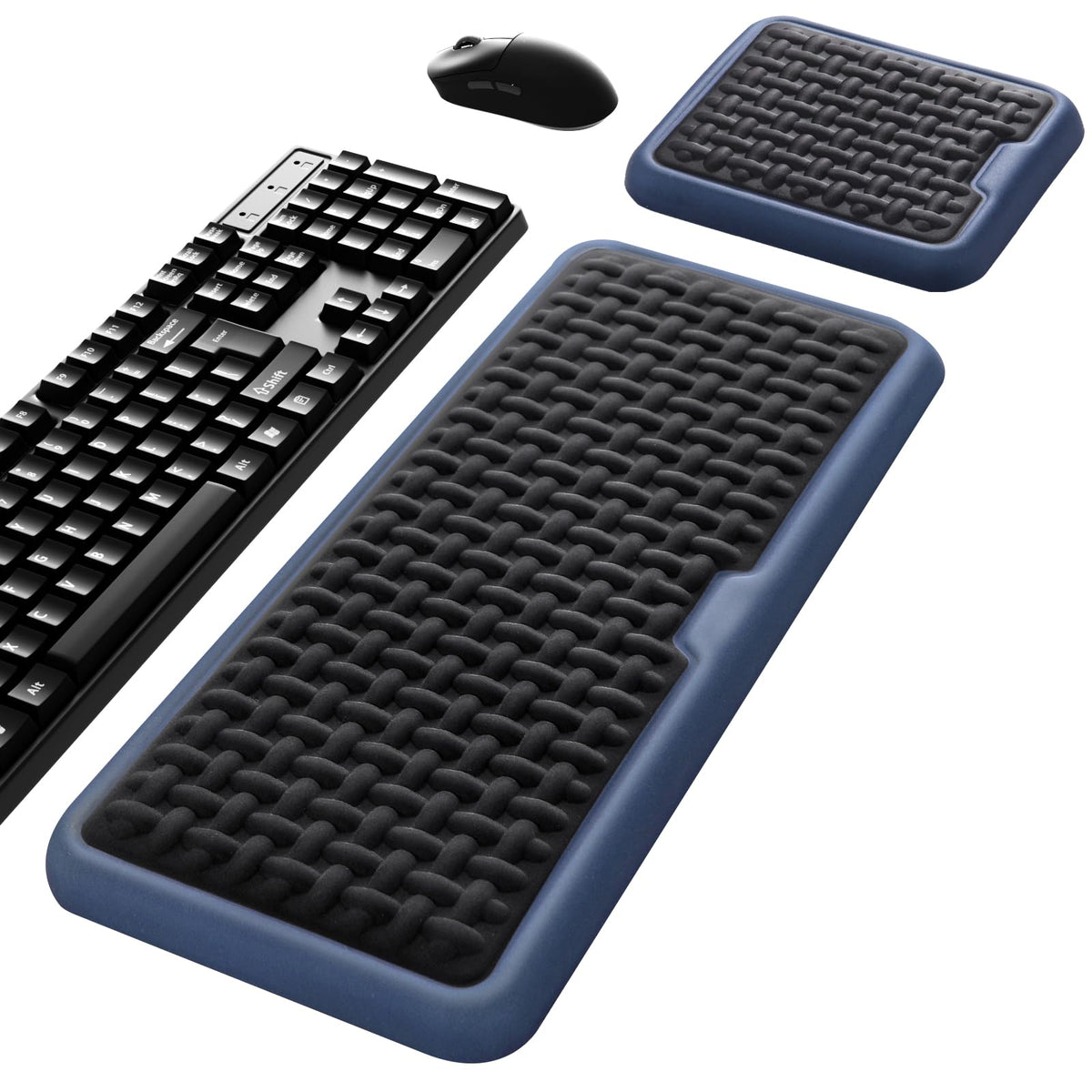 MEKASS Extra Large Wide Wrist Rest Set for Keyboard and Mouse, Ergonomic Memory Foam Wrist Support