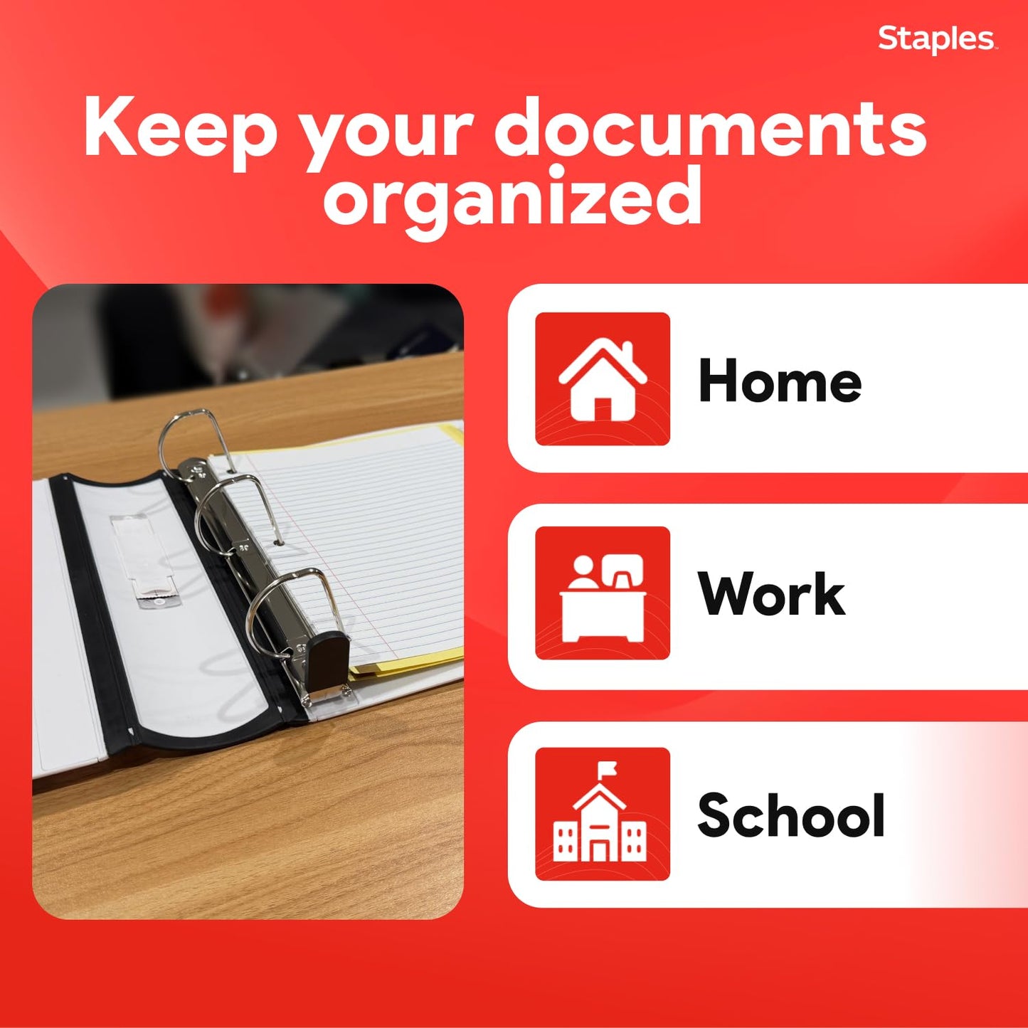Staples Better Binder, 2 Inch 3-Ring, White, Heavy-Duty