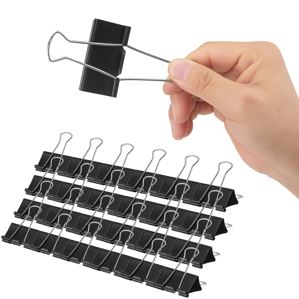 OWLKELA 36 Pcs Paper Binder Clips, 2 inch, Black