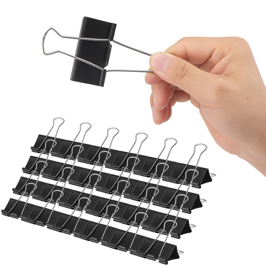 OWLKELA 36 Pcs Paper Binder Clips, 2 inch, Black