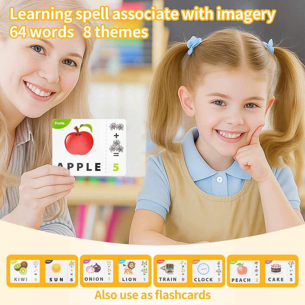 DEGIDEGI Educational Toys for Kids Ages 3-8, Matching Letter Spelling Game ABC Math Learning, Xmas