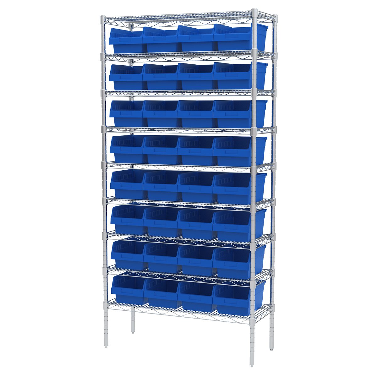 Akro-Mils 30080 ShelfMax Plastic Nesting Shelf Bin Box, 12-Inch L by 8-Inch W by 6-Inch H, Blue