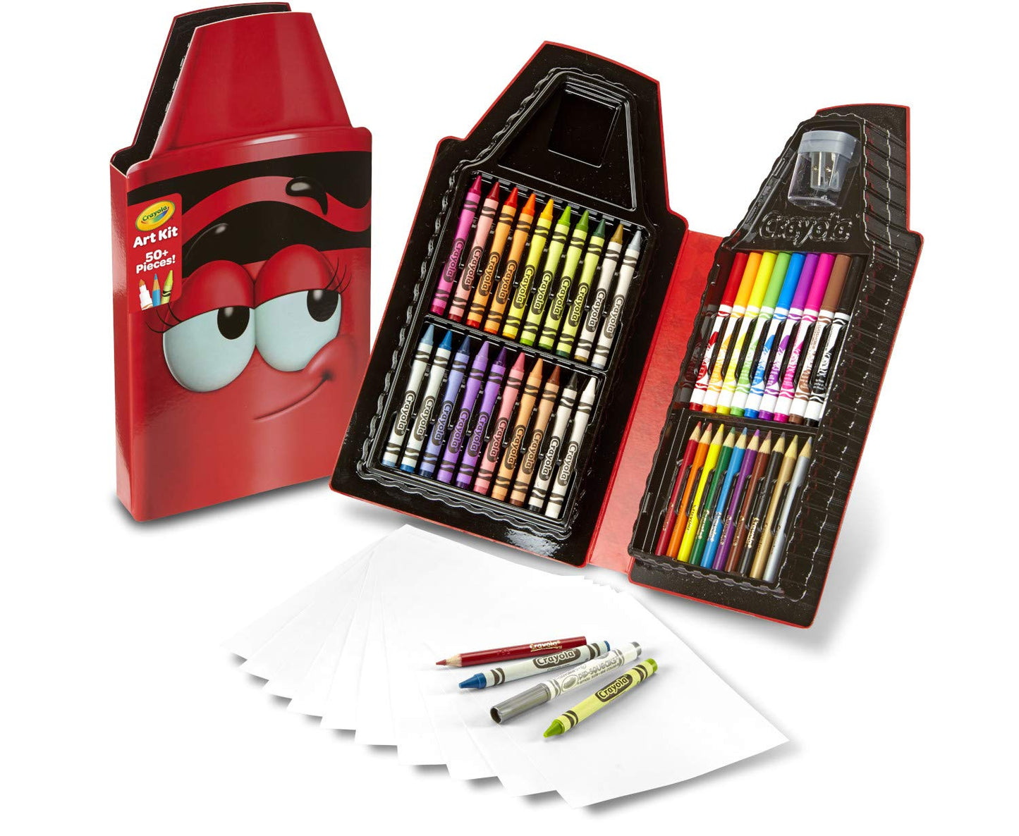 Crayola Tip 50 Piece Art Kit, Scarlet Art Gift for Kids 5 & Up, Includes Crayons, Pip-Squeaks