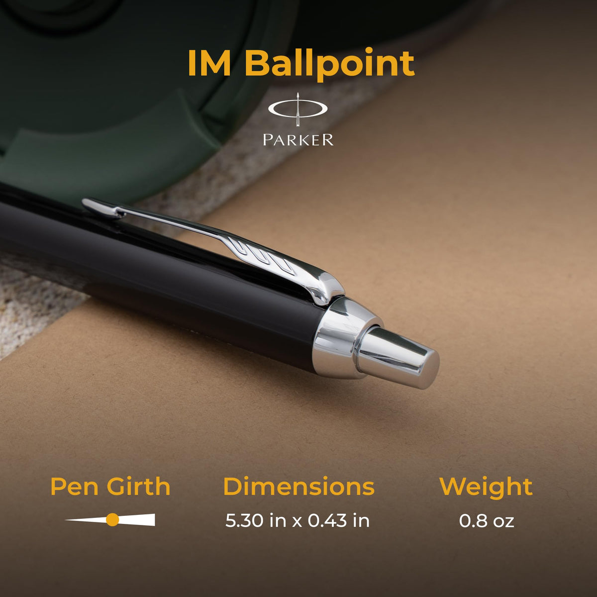 Parker IM Personalized Ballpoint Pen in Black Lacquer with Chrome Trim