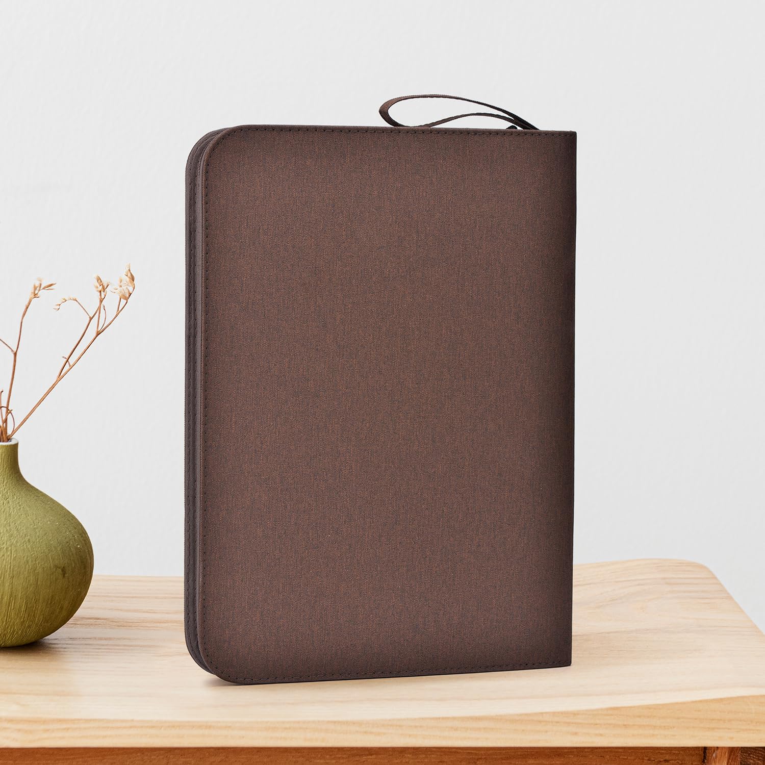 Lanxivi 48 Fountain Pen Case Coffee Organizer Bag, Waterproof Canvas Pen Display Holder with YKK