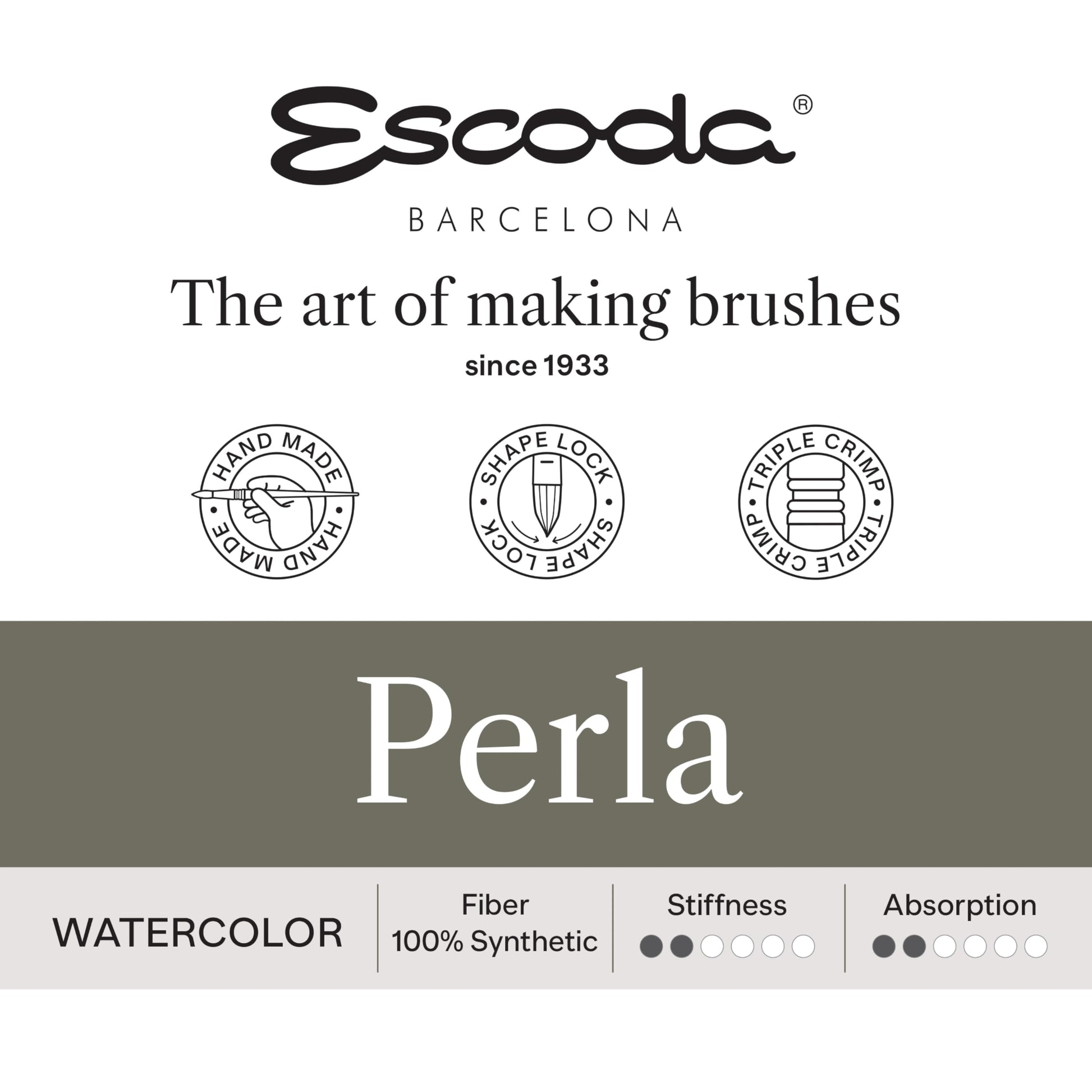Escoda | Watercolour | Artist Set Joseph Zbukvic 1 | Size 8,10,12 | 3 Brushes | Synthetic White