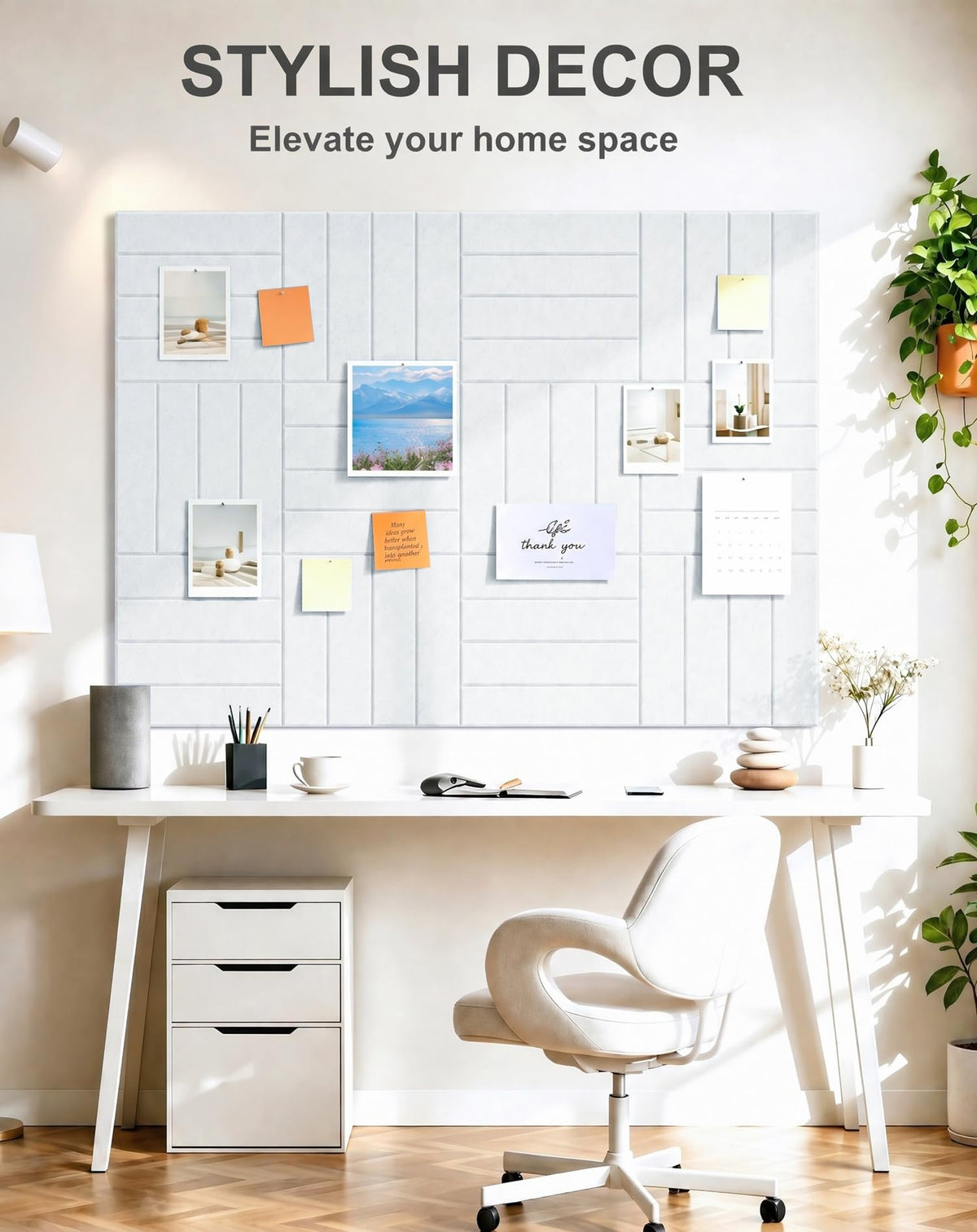 G Gamit 0.47" Thick Felt Wall Tiles 36"x24" Cork Board Alternative 6 Pack 11.81"x11.81"Felt